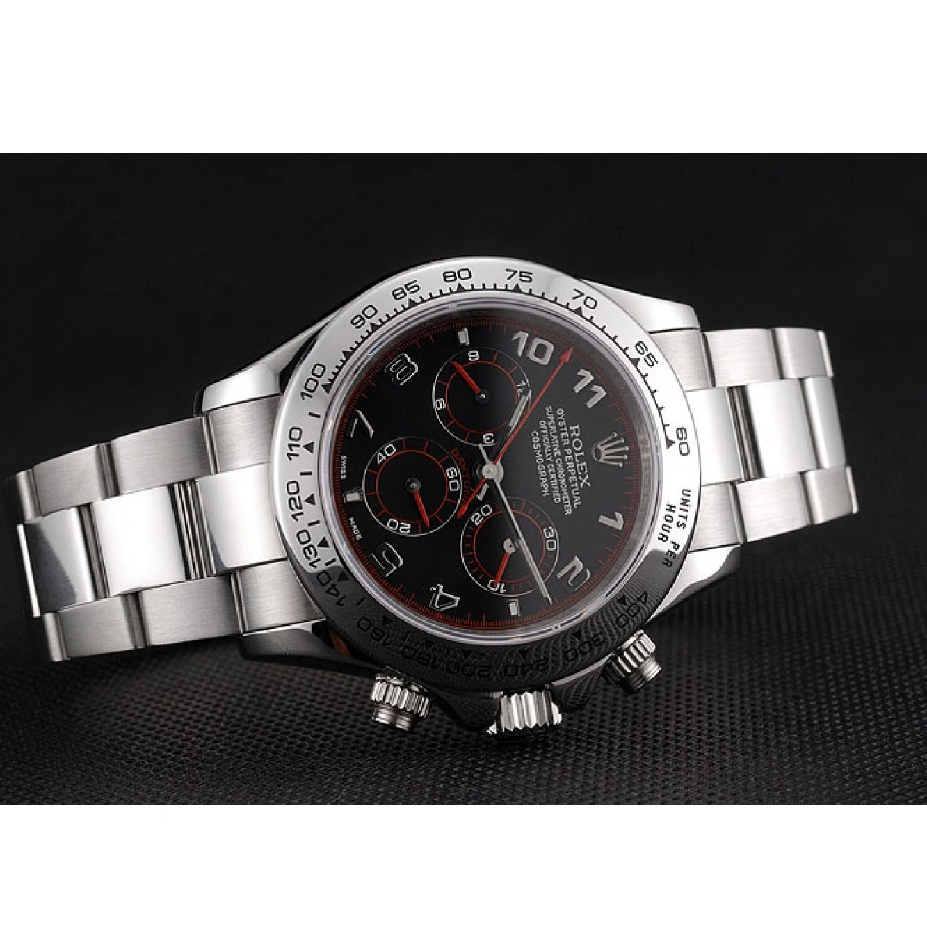 Rolex copies cheap Steel Daytona Bracelet Black Swiss Rolex Stainless Dial 80296 0819